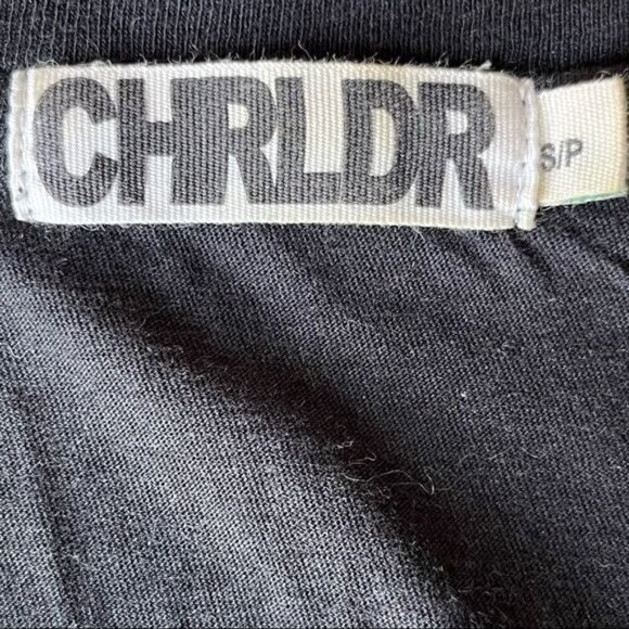 Chrldr tank black with white graphic Absolutely Not with Stars size S - Picture 4 of 8